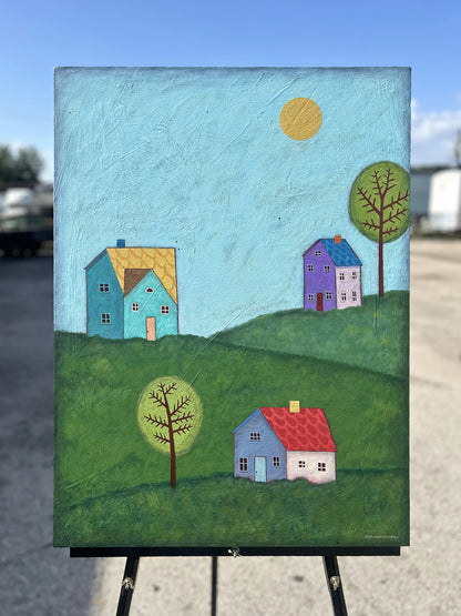 Happy Houses- 24 x 32"