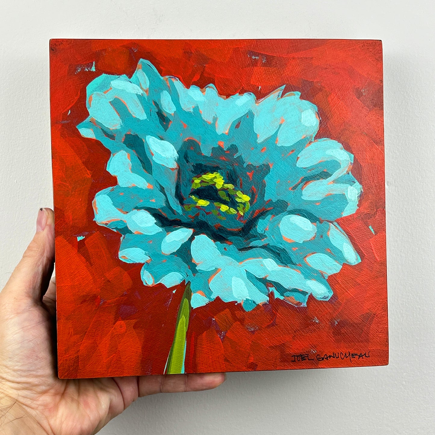 Zinnia Bloom - 8x8"